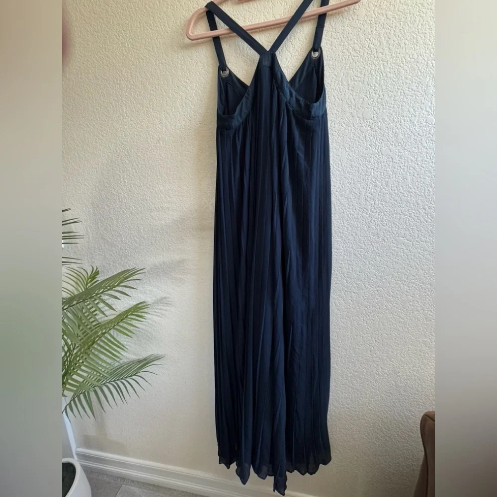 Michael Kors navy pleated maxi dress size small